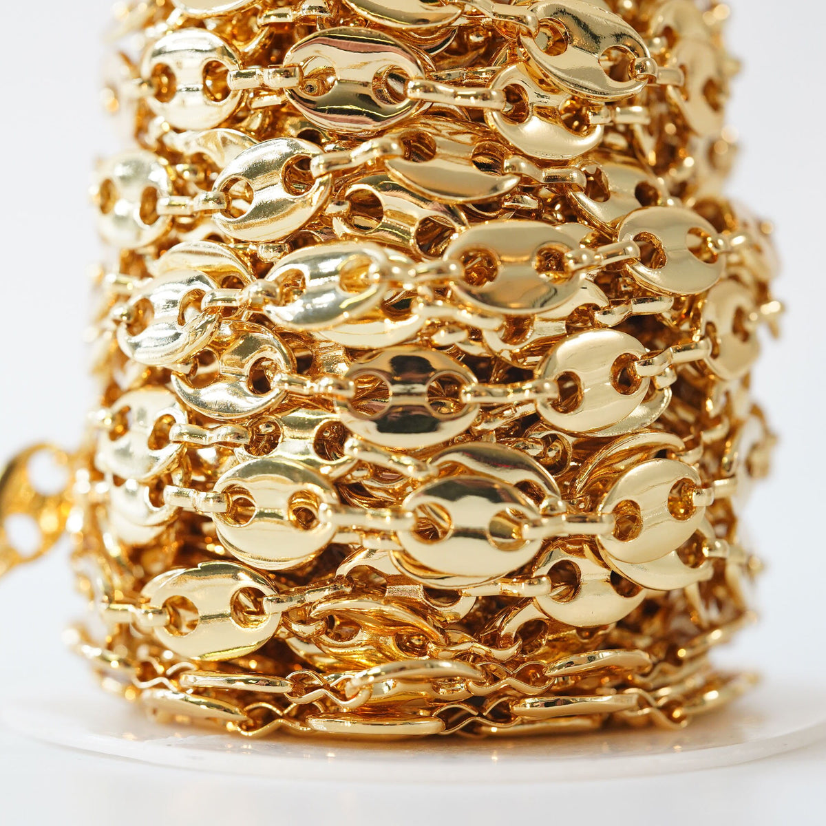 18K Gold Filled Oval Oval Chain 8 mm, 3.28 ft for Jewelry Making