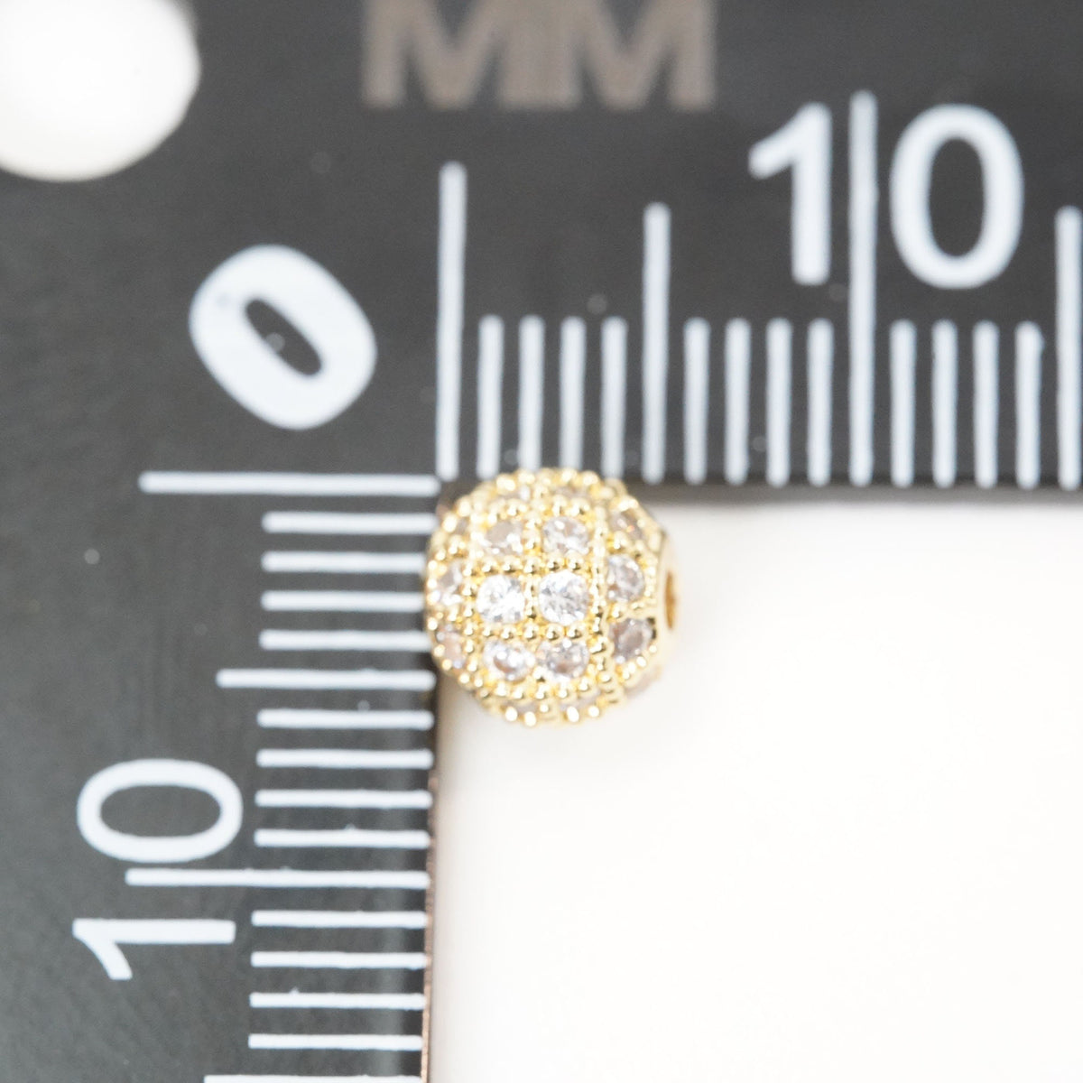 18K Gold Filled Cubic Zirconia Round Round Beads 6 mm for Jewelry Making