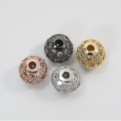 18K Gold Filled Cubic Zirconia Round Round Beads 6 mm for Jewelry Making