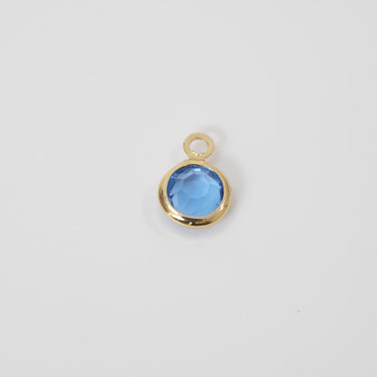 Gold Round Charms,18K Gold Filled Round crystal Pendant,Round Charm Bracelet Necklace for DIY Jewelry Making Supply
