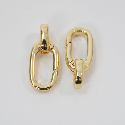 18K Gold Filled Oval Carabiner Clasp,Buckle Clasp,Carabiner Push Clasp,Turnbuckle,for DIY Jewelry