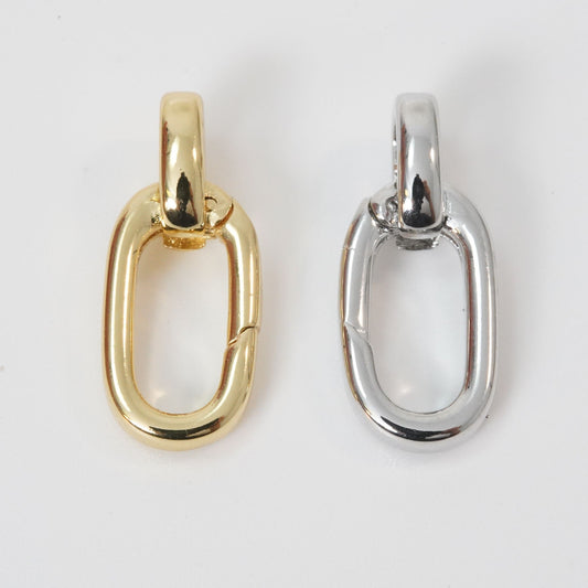 18K Gold Filled Oval Carabiner Clasp,Buckle Clasp,Carabiner Push Clasp,Turnbuckle,for DIY Jewelry