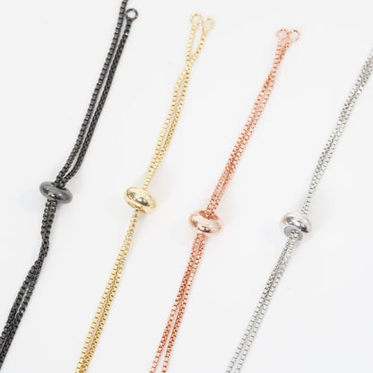 Gold Adjustable Chain,18K Gold Filled Slider Bracelet,Half-finished Adjustable Bracelet,Semi Finished Bracelets,Bracelets for