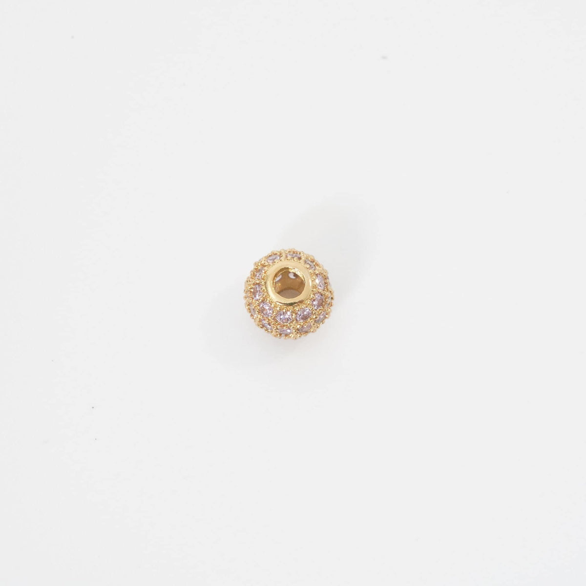 18K Gold Filled Cubic Zirconia Round Round Beads 8 mm for Jewelry Making