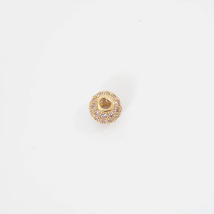 18K Gold Filled Cubic Zirconia Round Round Beads 8 mm for Jewelry Making