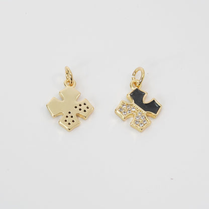Gold Cross Charms,18K Gold Filled Enamel Cross Pendant,Cross Charm Bracelet Necklace for DIY Jewelry Making Supply