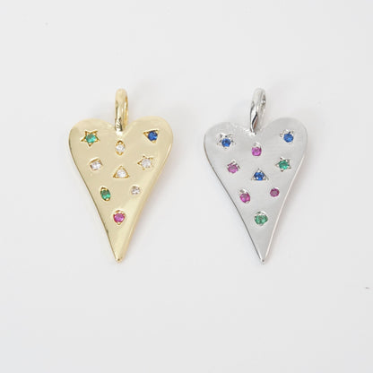 18K Gold Filled Heart Charm Pendant for Jewelry Making