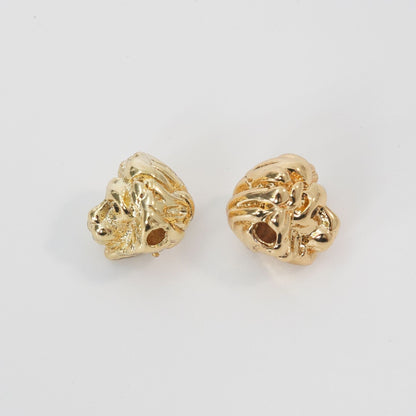 Gold lion Beads Charms,18K Gold Filled lion spacer beads Bracelet Necklace for DIY Jewelry Making Supply