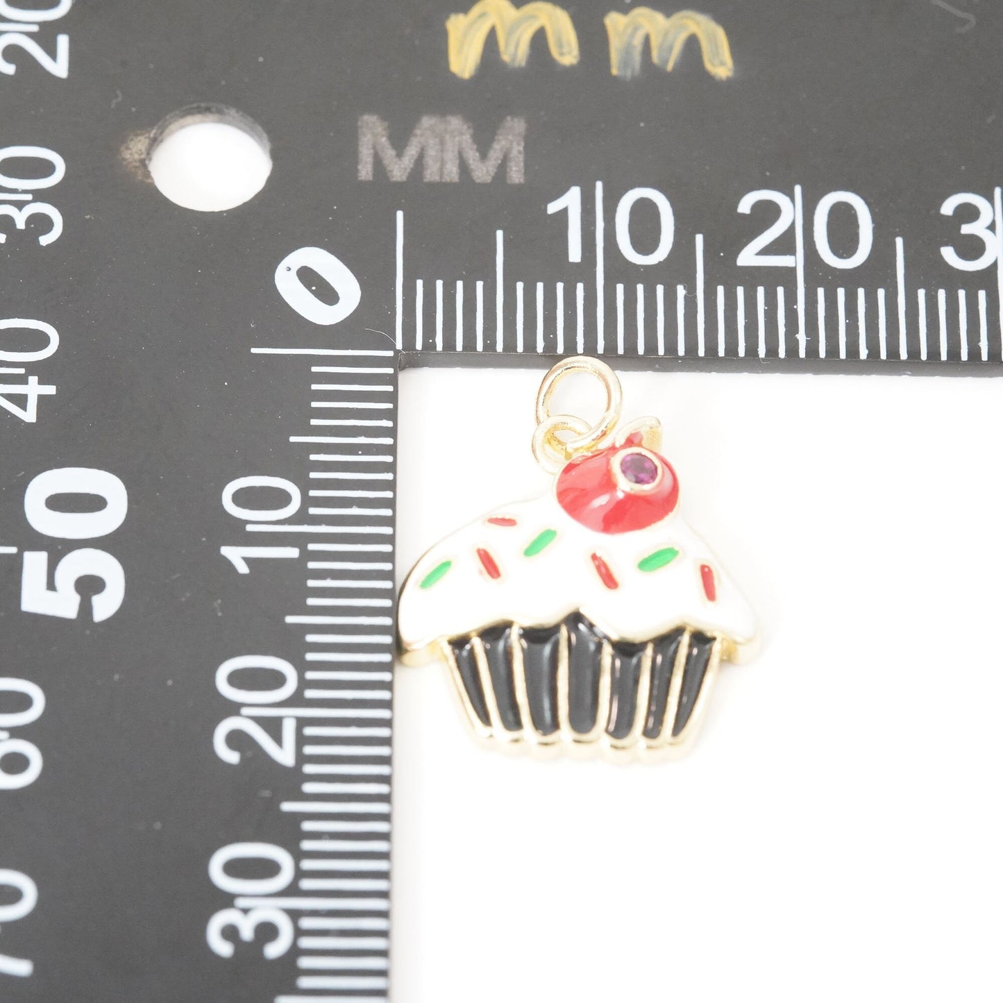 Gold Cake Charms,18K Gold Filled cake Pendant,cute cake Charm Bracelet Necklace for DIY Jewelry Making Supply