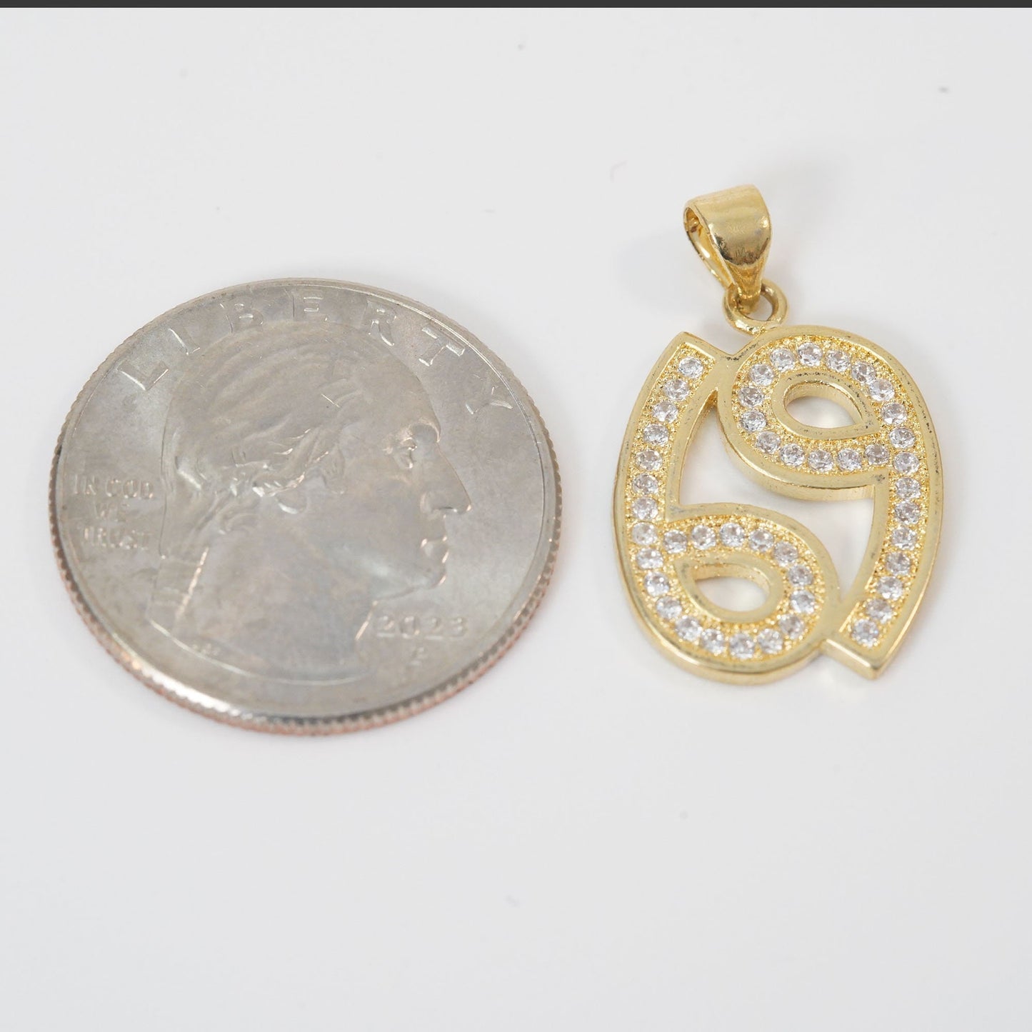 Gold number 69 Charms,18K Gold Filled number Pendant,69 Charm Bracelet Necklace for DIY Jewelry Making Supply