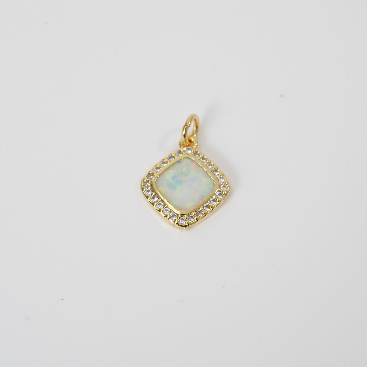 18K Gold Filled Square Charm Pendant for Jewelry Making