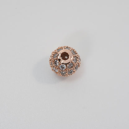 18K Gold Filled Cubic Zirconia Round Round Beads 6 mm for Jewelry Making