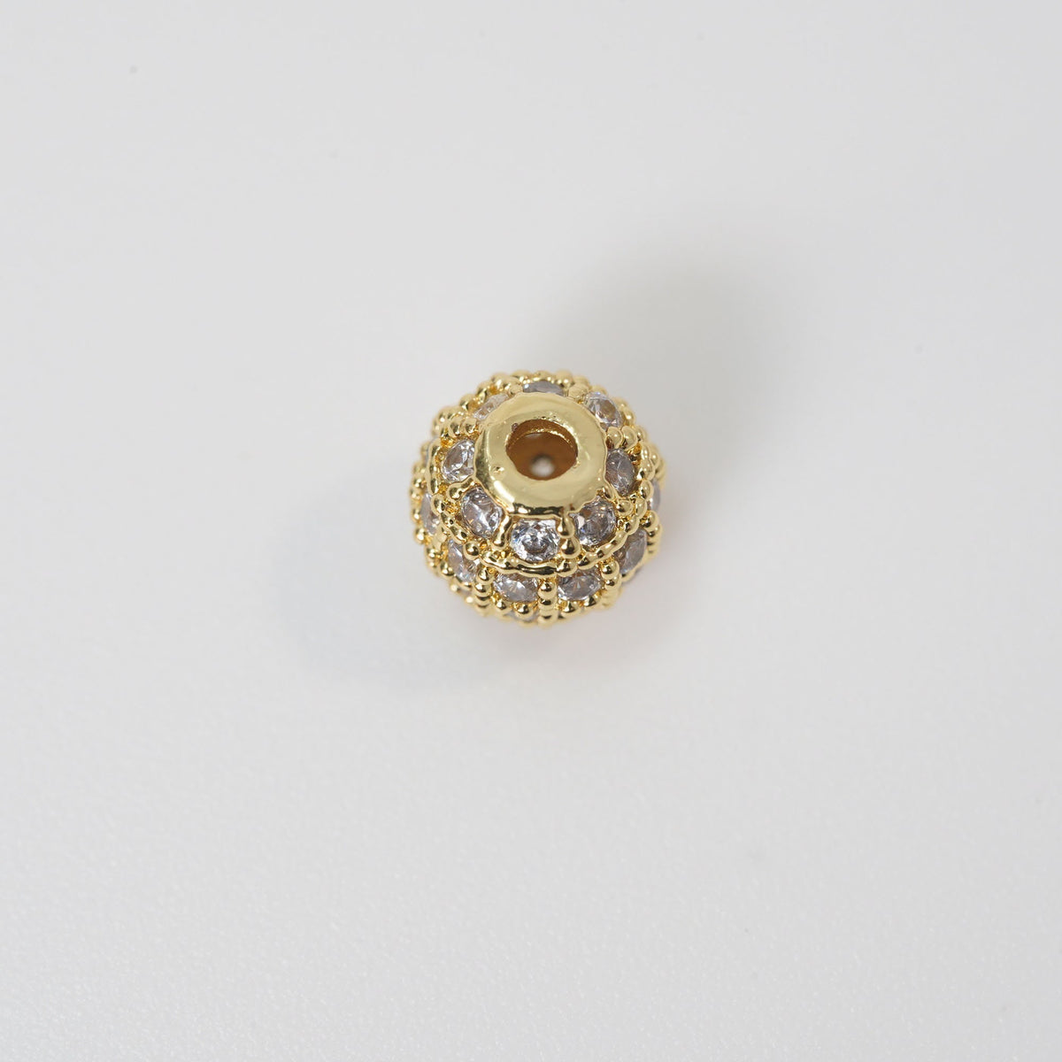 18K Gold Filled Cubic Zirconia Round Round Beads 6 mm for Jewelry Making