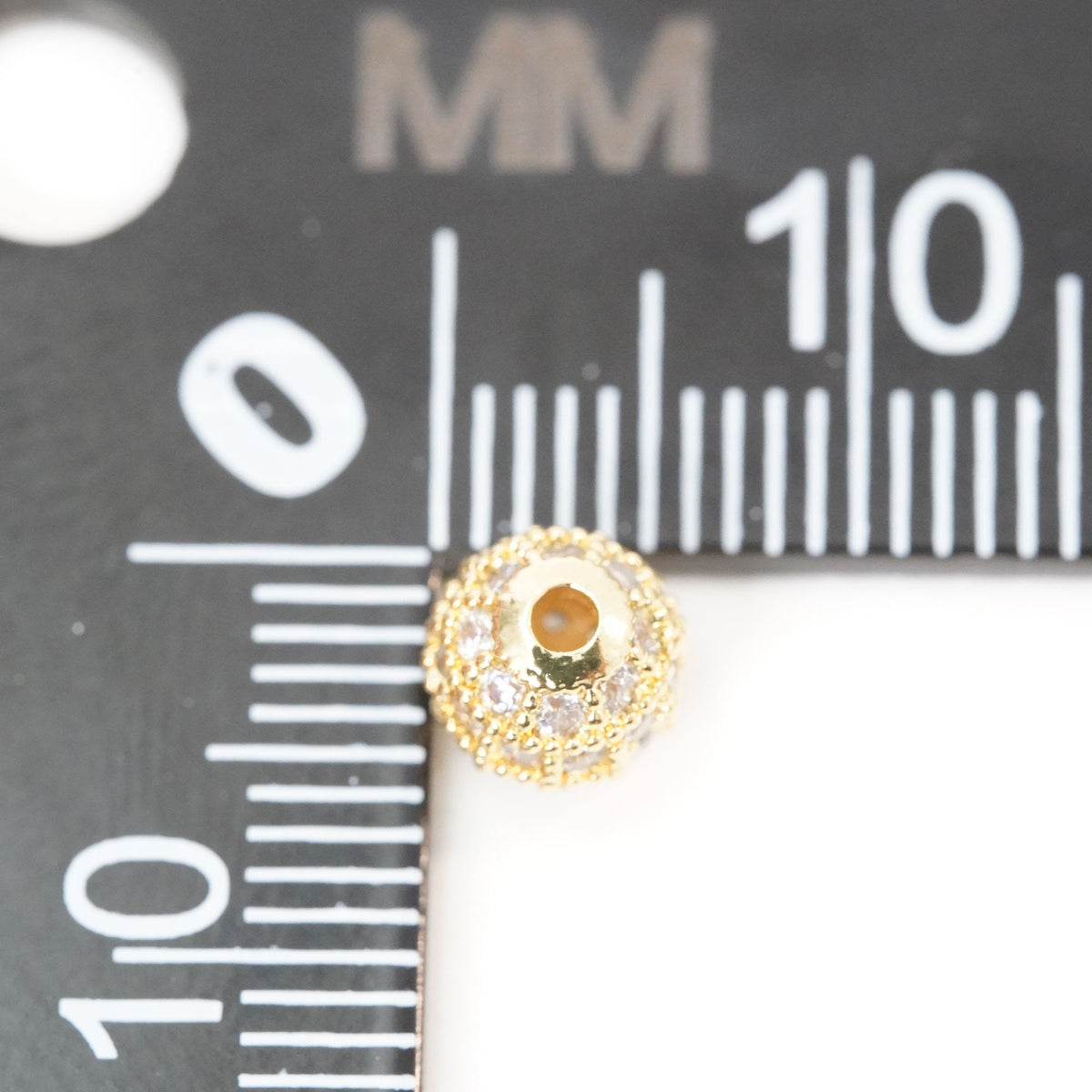 18K Gold Filled Cubic Zirconia Round Round Beads 6 mm for Jewelry Making