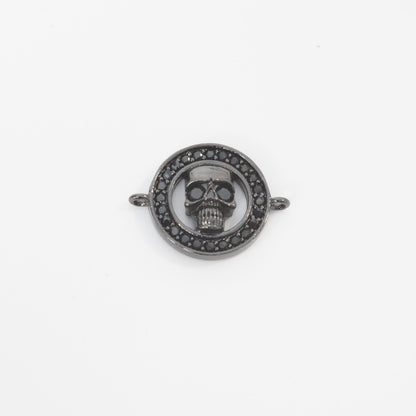 Gold Skull Connector Charms,18K Gold Filled Skull Pendant,Skull Charm Bracelet Necklace for DIY Jewelry Making Supply