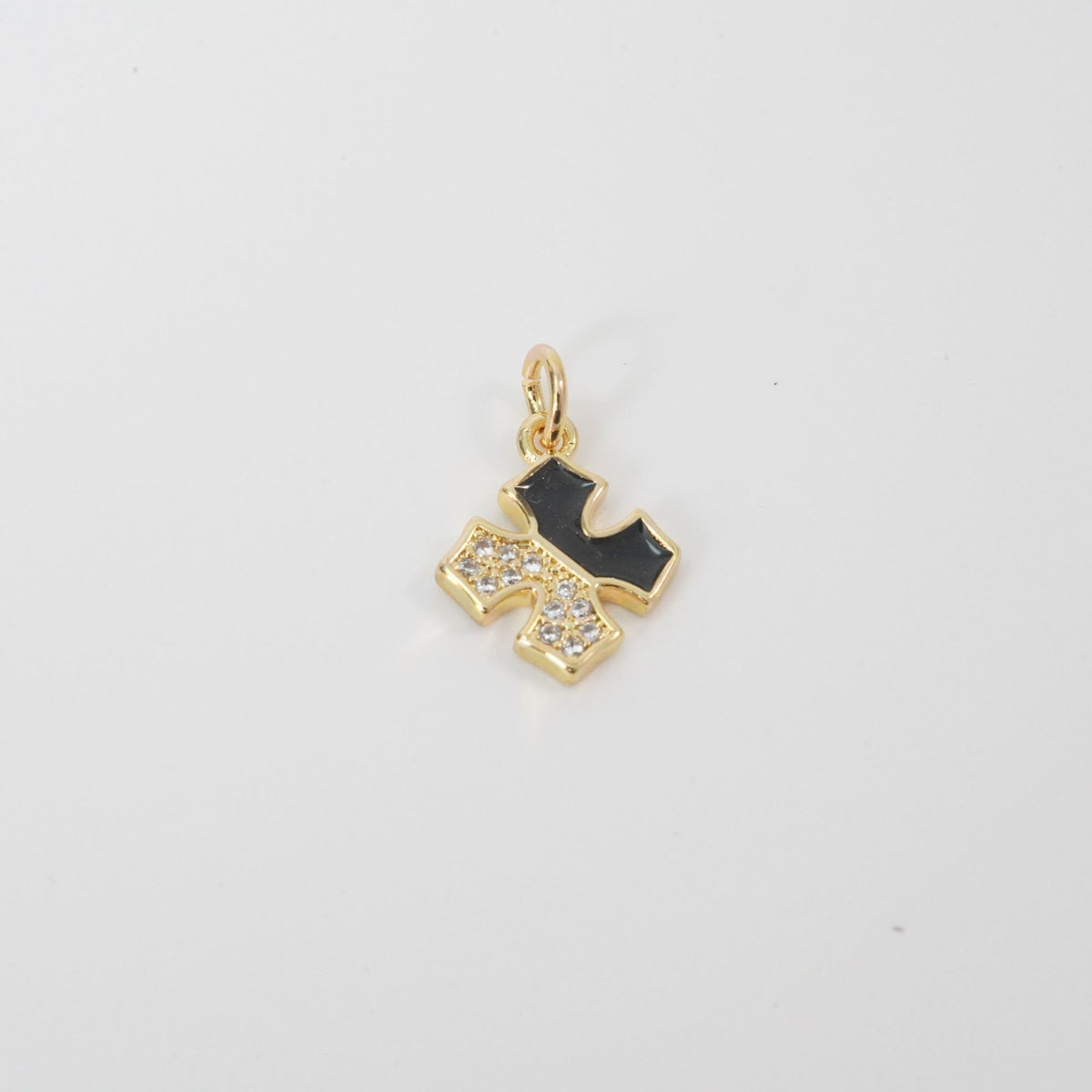 Gold Cross Charms,18K Gold Filled Enamel Cross Pendant,Cross Charm Bracelet Necklace for DIY Jewelry Making Supply