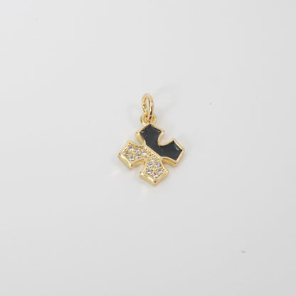 Gold Cross Charms,18K Gold Filled Enamel Cross Pendant,Cross Charm Bracelet Necklace for DIY Jewelry Making Supply