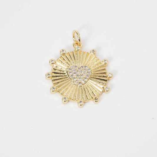 Gold Heart Charms,18K Gold Heart Pendant,Heart Charm Bracelet Necklace for DIY Jewelry Making Supply