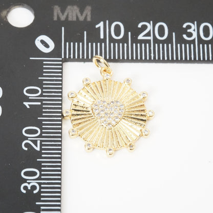 Gold Heart Charms,18K Gold Heart Pendant,Heart Charm Bracelet Necklace for DIY Jewelry Making Supply