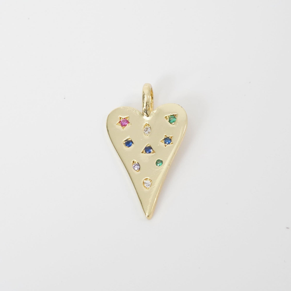 18K Gold Filled Heart Charm Pendant for Jewelry Making