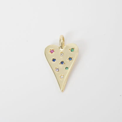 18K Gold Filled Heart Charm Pendant for Jewelry Making