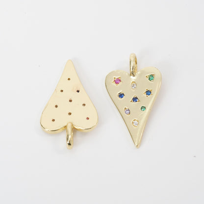 18K Gold Filled Heart Charm Pendant for Jewelry Making