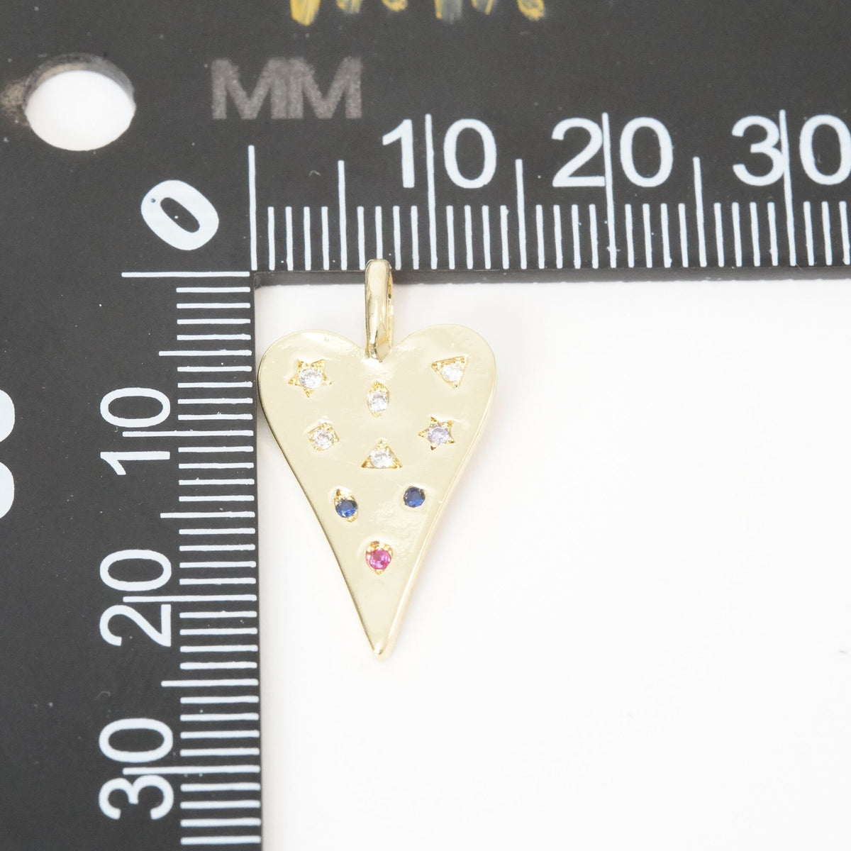 18K Gold Filled Heart Charm Pendant for Jewelry Making