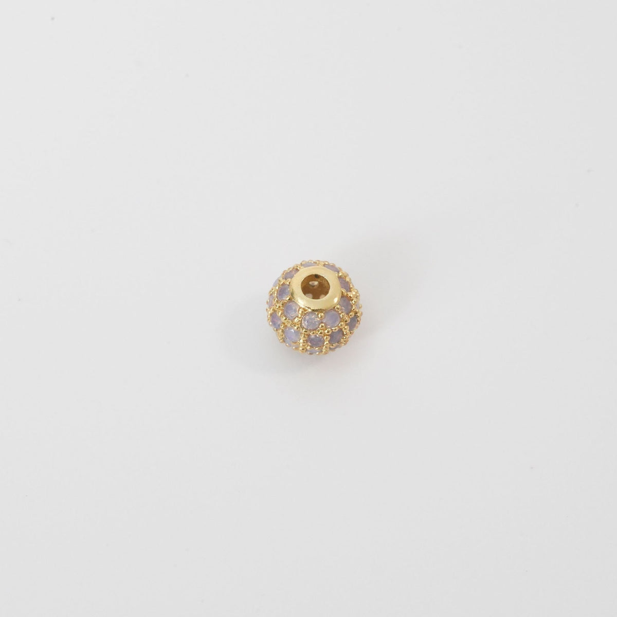 Gold CZ Spacer Beads Charms,18K Gold Black Round Beads Bracelet Necklace for DIY Jewelry Making Supply 6mm