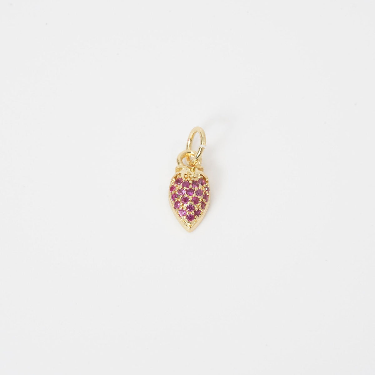 Gold Strawberry Charms,18K Gold Filled Strawberry Pendant,Fruit Charm Bracelet Necklace for DIY Jewelry Making Supply