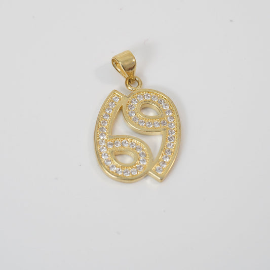 Gold number 69 Charms,18K Gold Filled number Pendant,69 Charm Bracelet Necklace for DIY Jewelry Making Supply