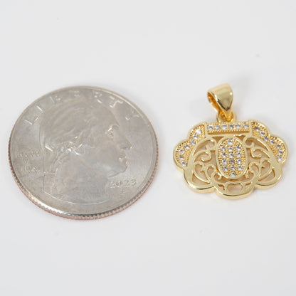 Gold longevity lock Charms,18K Gold Filled longevity lock Pendant,longevity lock Charm Bracelet Necklace for DIY Jewelry Making Supply