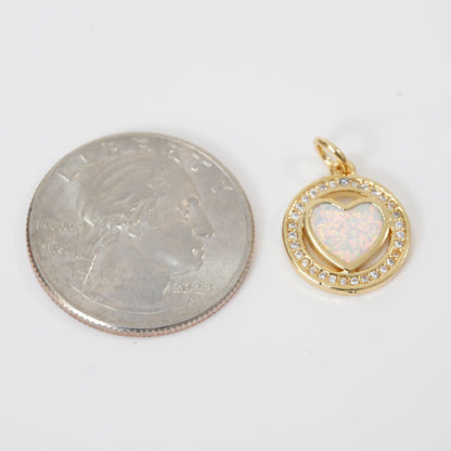 18K Gold Filled Heart Charm Pendant for Jewelry Making
