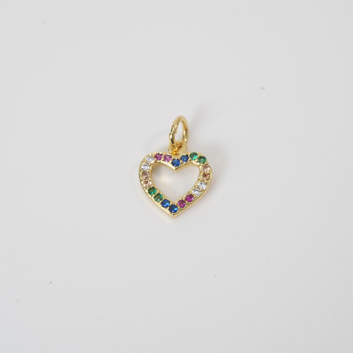 Gold Heart Charms,18K Gold Filled Heart Pendant,Heart Charm Bracelet Necklace for DIY Jewelry Making Supply