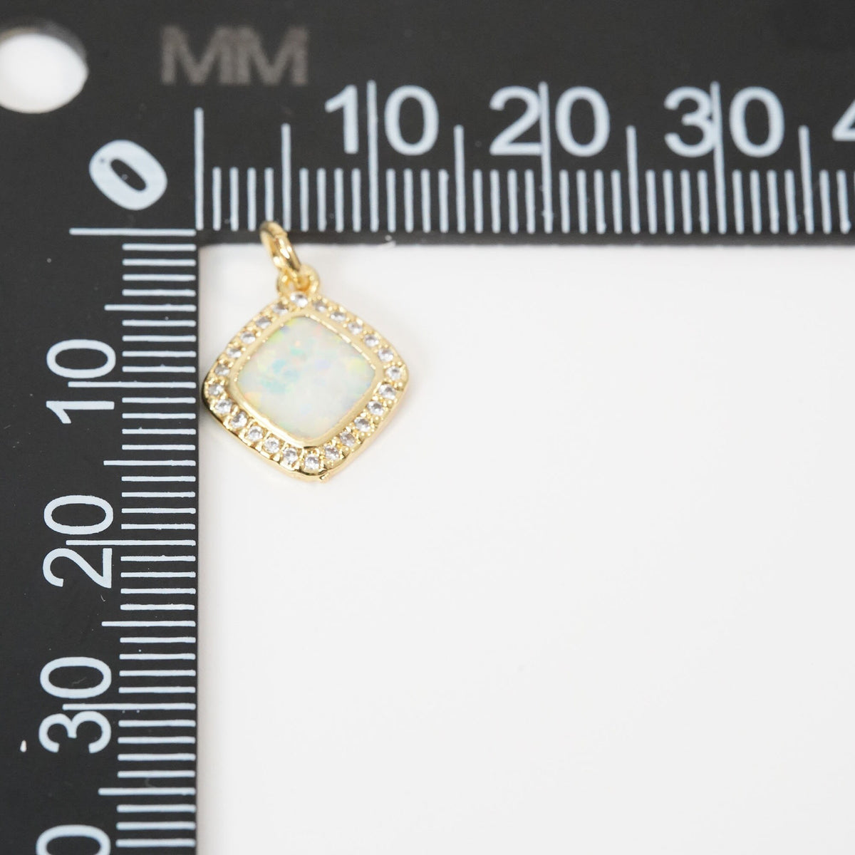 18K Gold Filled Square Charm Pendant for Jewelry Making