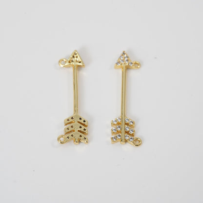 Gold Arrow Charms,18K Gold Filled Arrow Pendant,Arrow Charm Bracelet Necklace for DIY Jewelry Making Supply