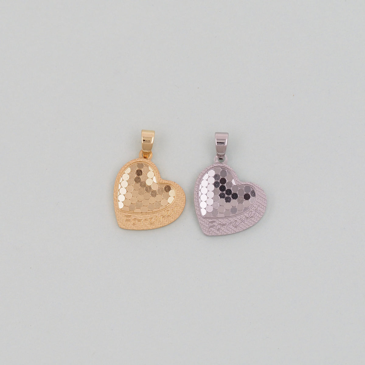 Gold Heart Charms,18K Gold Filled Heart Pendant,Heart Charm Bracelet Necklace for DIY Jewelry Making Supply
