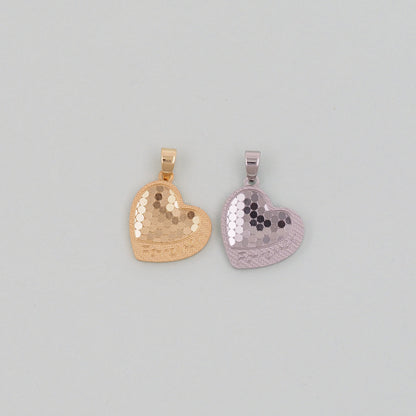 Gold Heart Charms,18K Gold Filled Heart Pendant,Heart Charm Bracelet Necklace for DIY Jewelry Making Supply