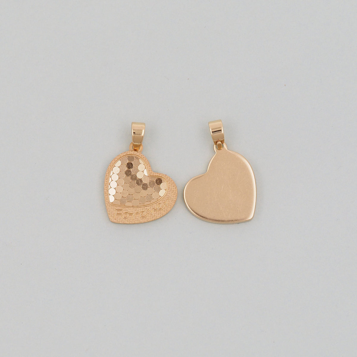 Gold Heart Charms,18K Gold Filled Heart Pendant,Heart Charm Bracelet Necklace for DIY Jewelry Making Supply