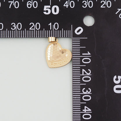 Gold Heart Charms,18K Gold Filled Heart Pendant,Heart Charm Bracelet Necklace for DIY Jewelry Making Supply