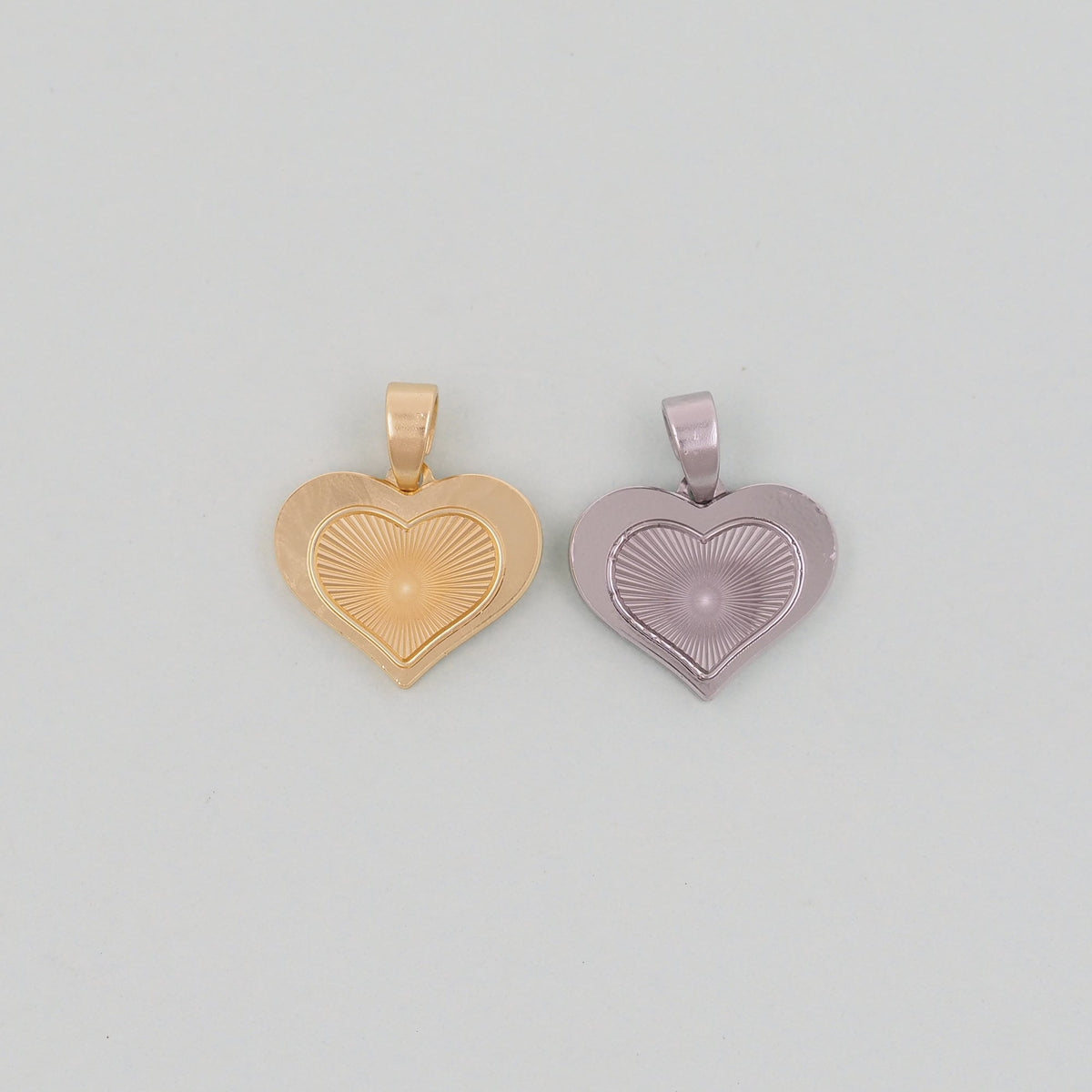 Gold Heart Charms,18K Gold Filled Heart Pendant,Heart Charm Bracelet Necklace for DIY Jewelry Making Supply