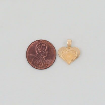 Gold Heart Charms,18K Gold Filled Heart Pendant,Heart Charm Bracelet Necklace for DIY Jewelry Making Supply
