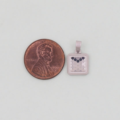Stainless Steel Square Charm Pendant for Jewelry Making