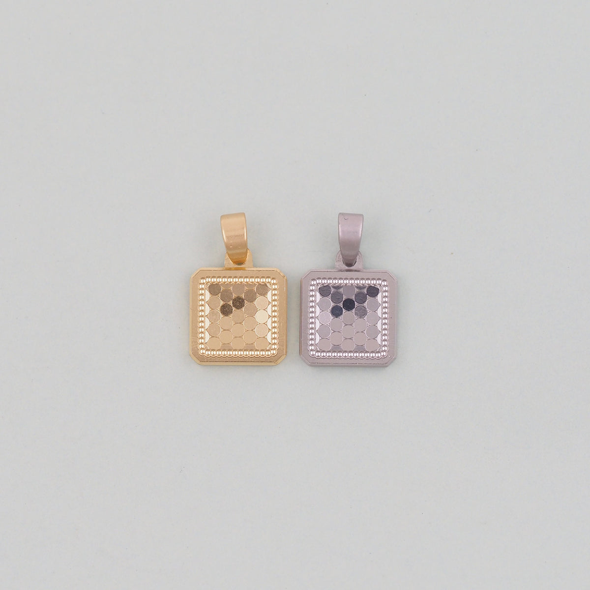 Stainless Steel Square Charm Pendant for Jewelry Making