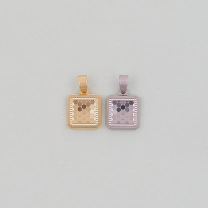 Stainless Steel Square Charm Pendant for Jewelry Making