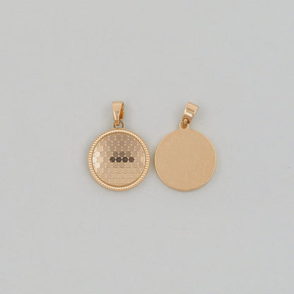 Gold Round Charms,18K Gold Filled Round Pendant,Round Charm Bracelet Necklace for DIY Jewelry Making Supply