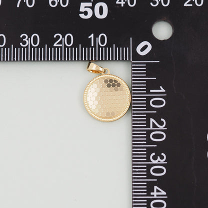 Gold Round Charms,18K Gold Filled Round Pendant,Round Charm Bracelet Necklace for DIY Jewelry Making Supply