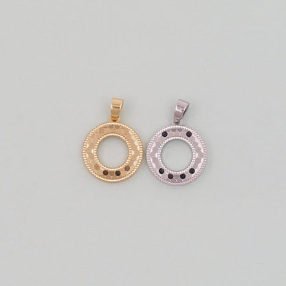 Gold Round Charms,18K Gold Filled Round Donut Pendant,Round Charm Bracelet Necklace for DIY Jewelry Making Supply