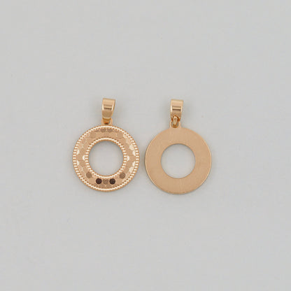 Gold Round Charms,18K Gold Filled Round Donut Pendant,Round Charm Bracelet Necklace for DIY Jewelry Making Supply
