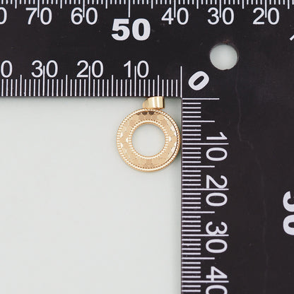 Gold Round Charms,18K Gold Filled Round Donut Pendant,Round Charm Bracelet Necklace for DIY Jewelry Making Supply