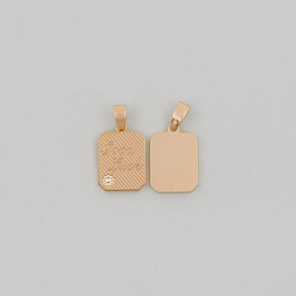 Gold rectangle Charms,18K Gold Filled rectangle Good Luck Pendant,Stainless steel rectangle Bracelet Necklace for DIY Jewelry Making Supply